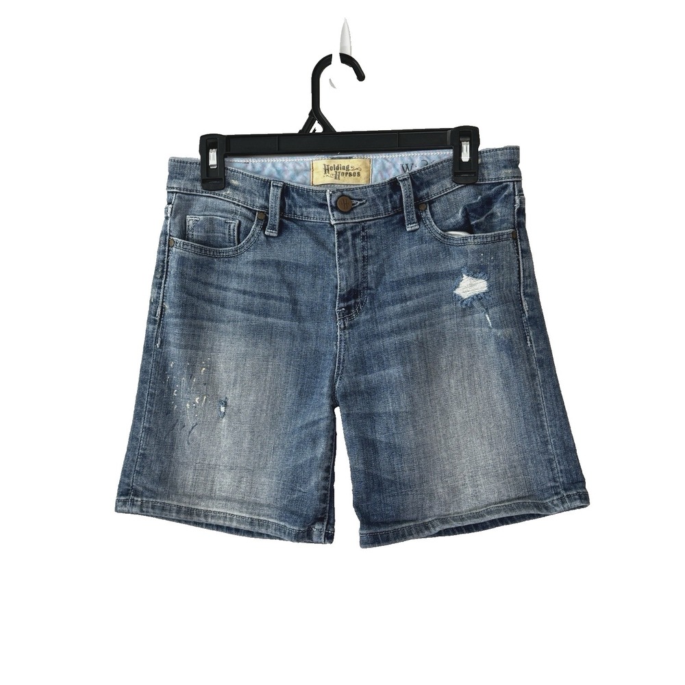 VTG 90s Y2K Anthropologie Holding Horses Denim Jean Shorts 26 Distressed Retro
